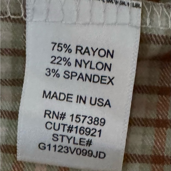 🍃NWT Originality Beige & Brown Gingham Mini Skirt Size XL Made in the USA - Picture 8 of 8